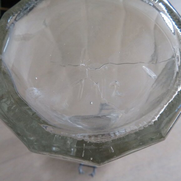 Hermetic Clear Paneled Glass Canister Jar Rubber Seal Wire Hinge 1.5L Italy Made - Picture 10 of 14